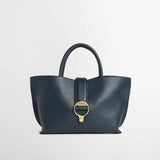 Barbour Alder Mini Leather Tote Bag in Navy