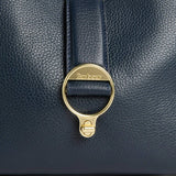 Barbour Alder Mini Leather Tote Bag in Navy