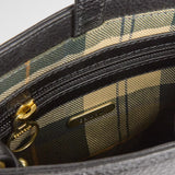 Barbour Cedar Mini Leather Bucket Bag in Black