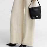 Barbour Cedar Mini Leather Bucket Bag in Black