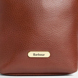 Barbour Cedar Mini Leather Bucket Bag in Brown