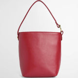 Barbour Cedar Mini Leather Bucket Bag in Red