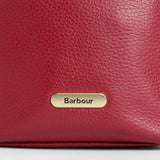 Barbour Cedar Mini Leather Bucket Bag in Red