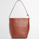 Barbour Cedar Large Leather Bucket Bag in Brown