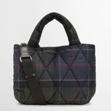 Barbour Arlene Mini Quilted Tote Bag in Shadow Classic Tartan