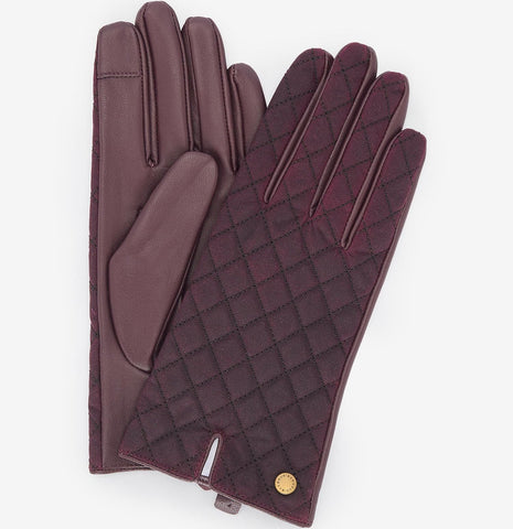 Barbour Women's Scarlet Gloves in Cabernet