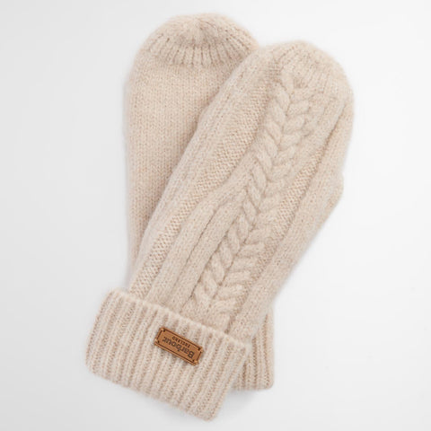 Barbour Women's Elsdon Mittens in Eggshell