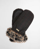 Barbour Women's Tartan Waxed Mittens in Dark Classic Tartan