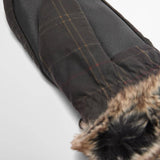 Barbour Women's Tartan Waxed Mittens in Dark Classic Tartan