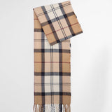 Barbour Dover Beanie & Hailes Scarf Gift Set in Hessian Tartan