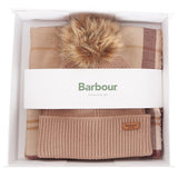 Barbour Women's Dover Beanie/Scarf Gift Set in Muted Cabernet