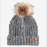 Barbour Women's Saltburn Beanie Hat and Scarf Gift Set in Grey/Rose