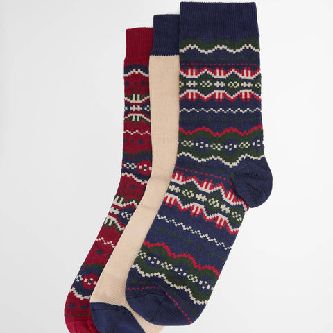 Barbour Helen Sock Gift Set in Festive Fairisle