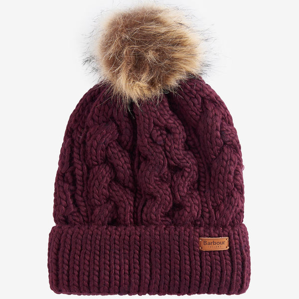 Barbour Women's Penshaw Beanie in Bordeaux