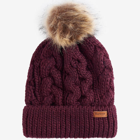 Barbour Women's Penshaw Beanie in Bordeaux