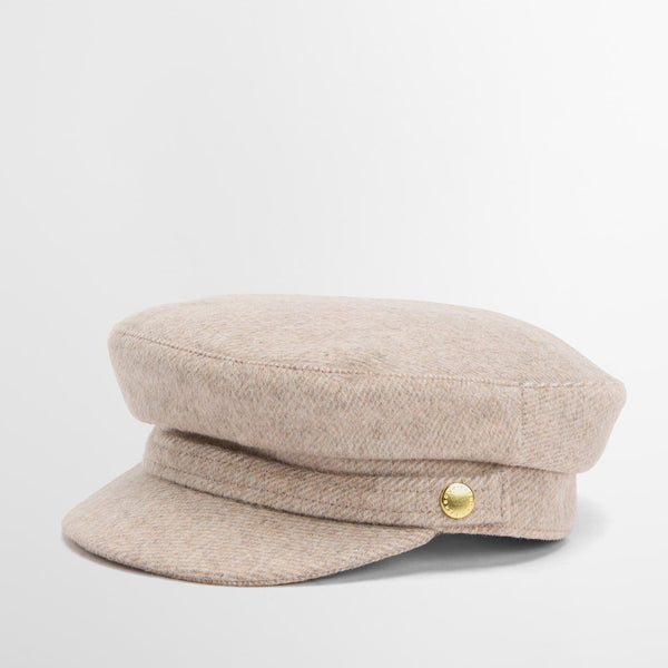 Barbour Women's Bothal Bakerboy Cap in Oatmeal