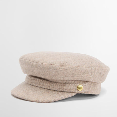 Barbour Women's Bothal Bakerboy Cap in Oatmeal