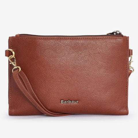 Barbour Laire Leather Travel Purse in Brown/Classic