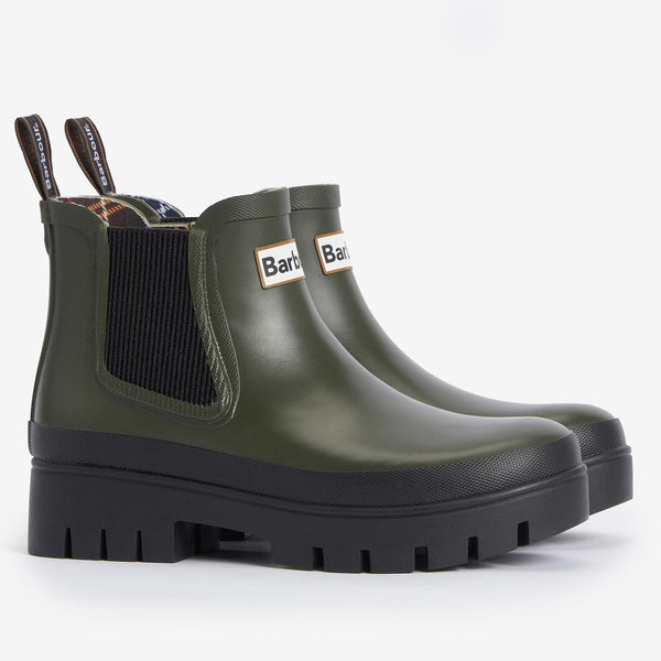 Barbour Women's Halton Ankle Wellingtons in Olive/Black