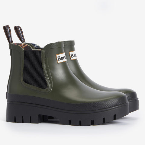 Barbour Women's Halton Ankle Wellingtons in Olive/Black