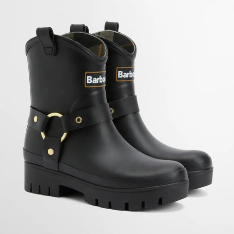 Barbour Women's Elley Harness Wellington Boot in Black