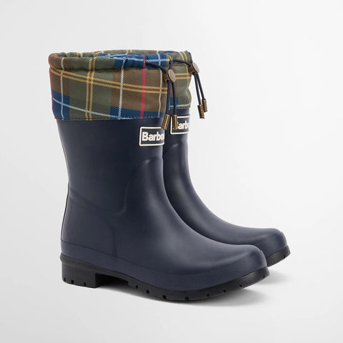 Barbour Women's Mowbray Wellingtons in Navy/Classic Tartan