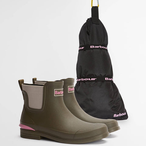 Barbour Women's Abbeyfield Packable Ankle Wellington Boots in Olive