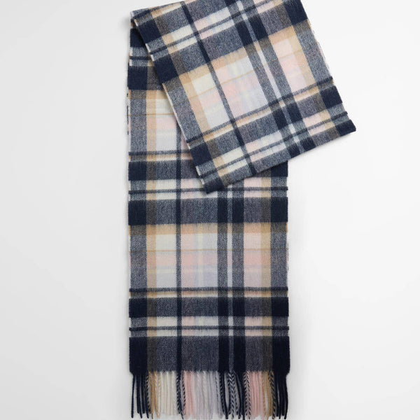 Barbour Vintage Scarf in Blush Pink/Navy