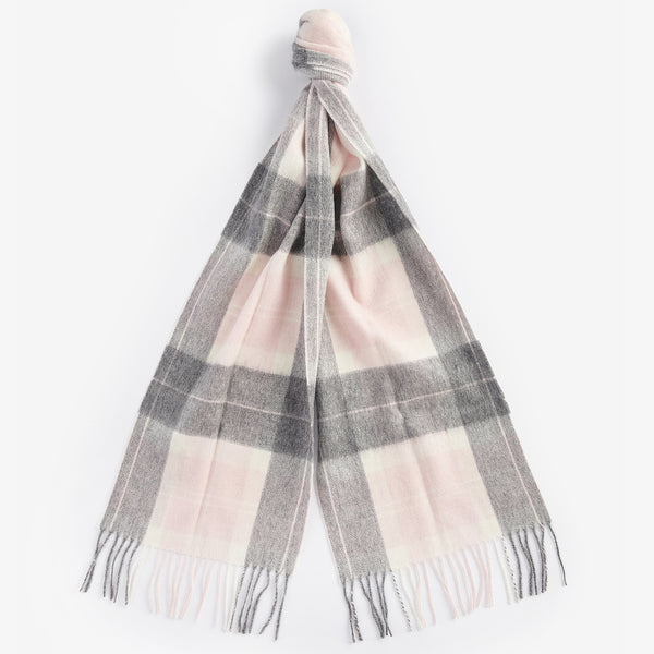 Barbour Tartan Scarf in Pink/Grey