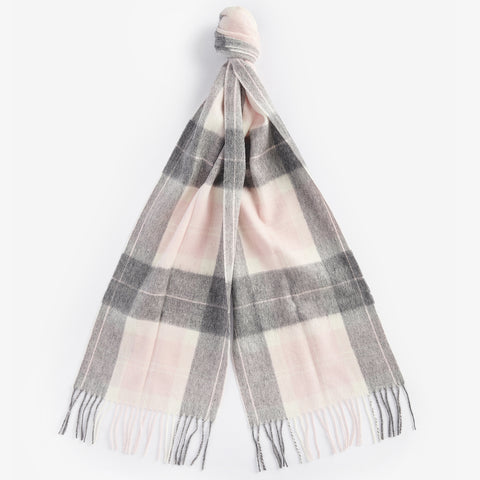 Barbour Tartan Scarf in Pink/Grey
