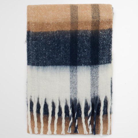 Barbour Isla Boucle Scarf in Hessian Tartan