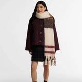 Barbour Isla Boucle Scarf in Ecru Muted Tartan