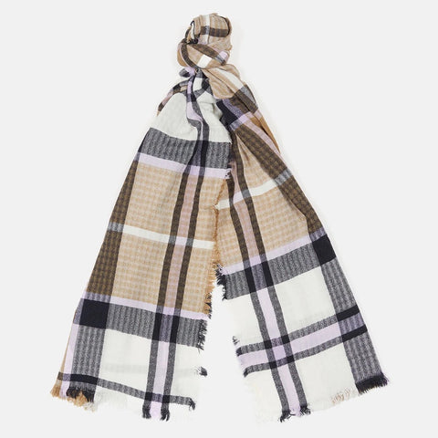 Barbour Faith Tartan Wrap in Trench/Navy