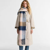 Barbour Women's Marie Scarf in Navy/Blush Pink