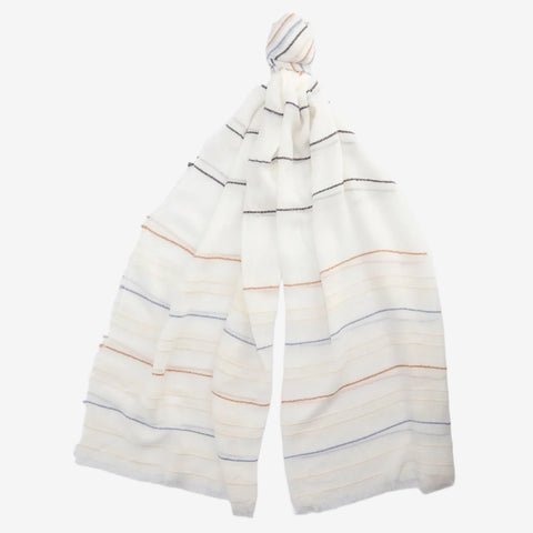 Barbour Erica Stripe Scarf in Breeze Blue/Cloud