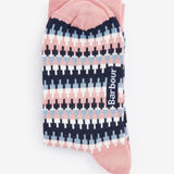 Barbour Women's Louise Fair Isle Socks Set of 2 in Pink/Logan