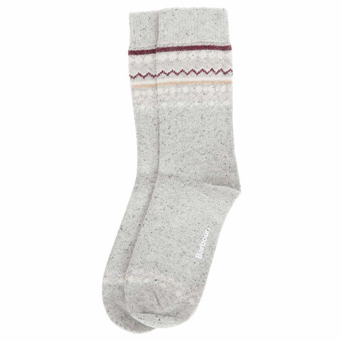 Barbour Women's Anaise Sock in Light Grey/Cabernet