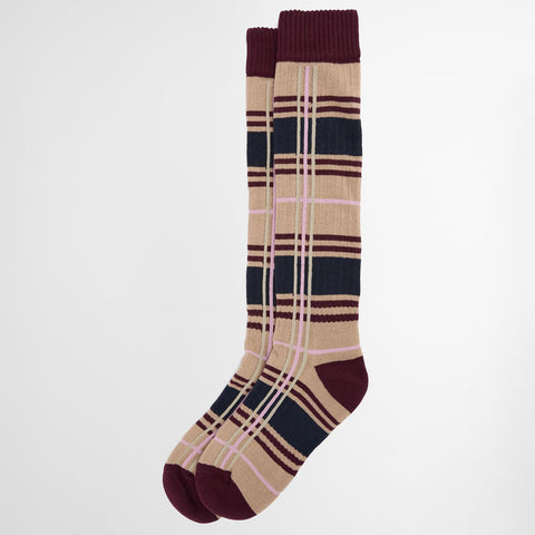 Barbour Women's Wellington Socks in Gardenia Tartan