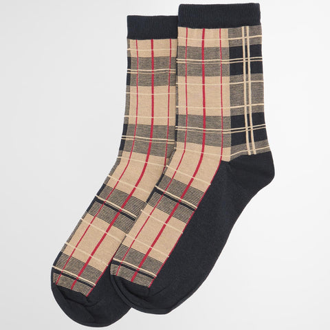 Barbour Women's Tartan Socks in Hessian Tartan