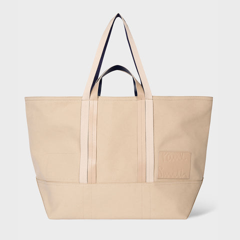 Paul Smith - Reversible Cotton Tote Bag in Ecru/Navy