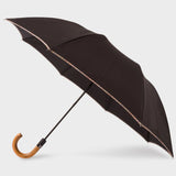 Paul Smith Crook Handle Umbrella with Signature Stripe Trim