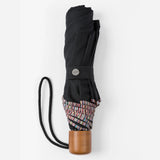 Paul Smith Black Telescopic Umbrella With 'Signature Stripe' Trims