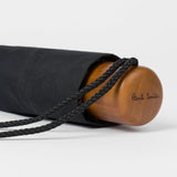 Paul Smith Black Telescopic Umbrella With 'Signature Stripe' Trims