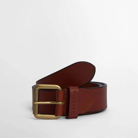Barbour Mens Allanton Leather Belt in Natural Tan
