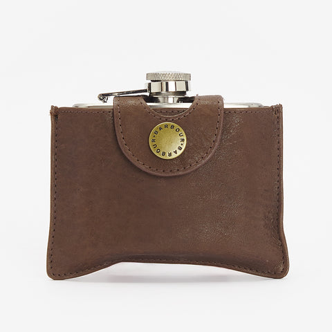 Barbour Hipflask 4oz in Brown