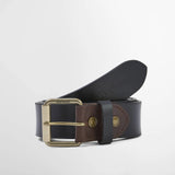 Barbour Contrast Leather Belt in Black/Brown