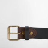 Barbour Contrast Leather Belt in Black/Brown