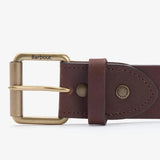 Barbour Contrast Leather Belt in Olive/Brown