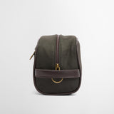 Barbour Waxed Washbag in Olive/Beacon
