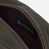 Barbour Waxed Washbag in Olive/Beacon